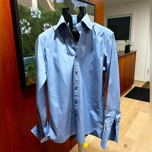 Tom Ford Dress Shirt - Blue - 15.5 41 - French Cuffs - Incredible Fabric
